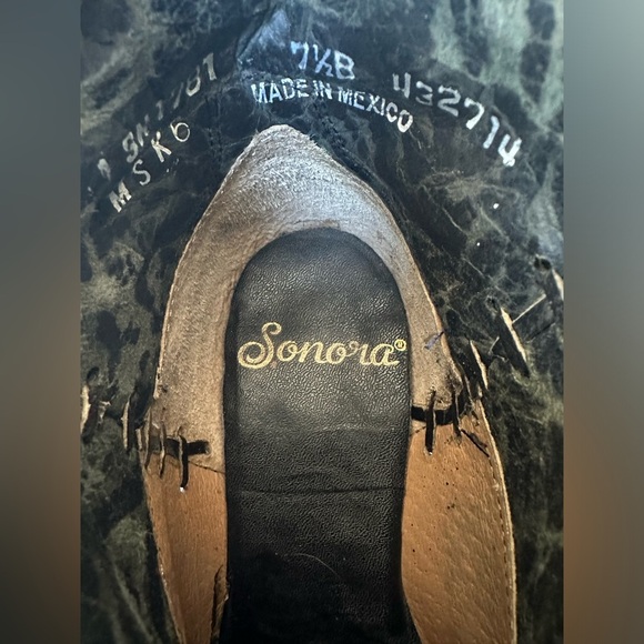 Sonora Cassidy Foldover Tooled Distressed Leather Western Cowgirl Boots Size 7.5 - Picture 10 of 10